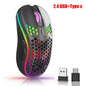 2.4G USB and Type-C Wireless Gaming Mouse RGB Backlight Rechargeable Adjustable DPI Ergonomic Mice for PC Laptop Mac Android
