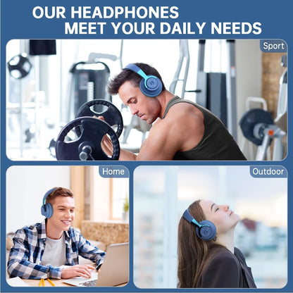 Wireless On-Ear Headphone, Upgrade Bass Hifi Stereo Wireless Heaset, Foldable & Wireless Wired Mode, Noise Isolating over Ear,W Microphone and Volume Control, for Laptop Cell Phone