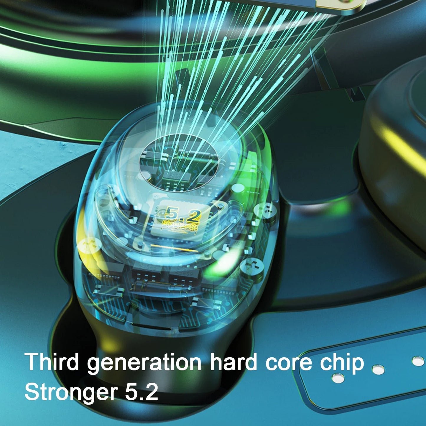 Bluetooth Earbuds Wireless Earbuds,Bluetooth 5.2 Headphones with Charging Case, Bluetooth Headphones with Mics, Fingerprint Control, Power Display, for Sports/Working