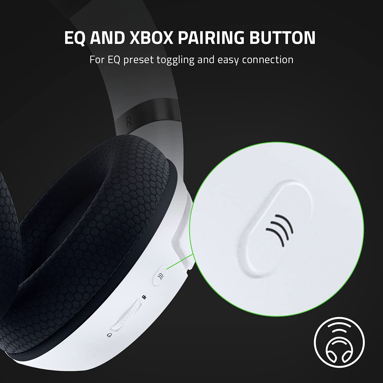 Kaira Wireless Gaming Headset for Xbox Series X|S, Xbox One: Triforce Titanium 50Mm Drivers - Cardioid Mic - Breathable Memory Foam Ear Cushions - EQ Pairing Button - Windows Sonic - White