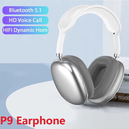 New P9 Wireless Bluetooth Headphones Noise Cancelling with Microphone Pods over Ear Sports Gaming Headset for Apple Iphone