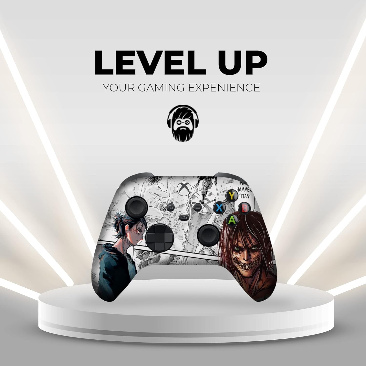 Attackk on Titan Custom X-Box Controller Wireless Compatible with X-Box One/X-Box Series X/S Proudly Customized in USA with Permanent HYDRO-DIP Printing (NOT JUST a SKIN)