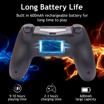 Wireless Controller for P4, Remote Control Compatible with P-4/P-4 Slim/P-4 Pro/Pc （Red Eyes Skull）