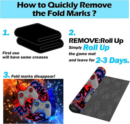 Gaming Rug for Boys Room Non-Slip Gamer Rug for Boys Room Bedroom Living Room Game Room Decor