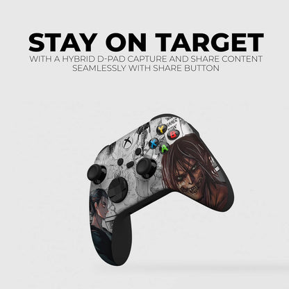 Attackk on Titan Custom X-Box Controller Wireless Compatible with X-Box One/X-Box Series X/S Proudly Customized in USA with Permanent HYDRO-DIP Printing (NOT JUST a SKIN)