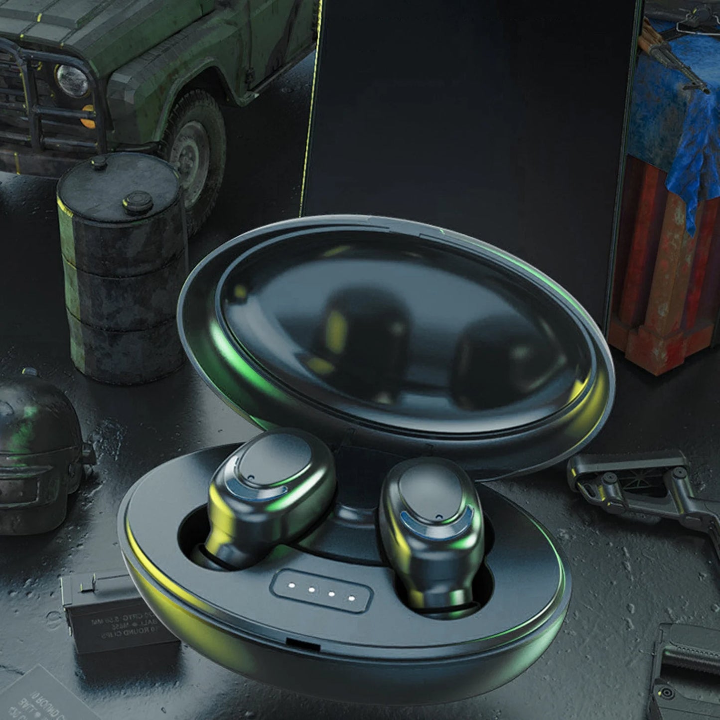 Bluetooth Earbuds Wireless Earbuds,Bluetooth 5.2 Headphones with Charging Case, Bluetooth Headphones with Mics, Fingerprint Control, Power Display, for Sports/Working